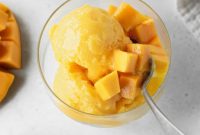 Easy Two Ingredient Mango Sorbet