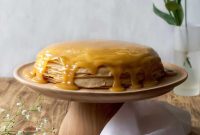 Golden Vegan Dulce de Leche Mille Crepe Cake