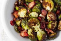 Irresistible Bacon Cranberry Pecan Roasted Brussels Sprouts