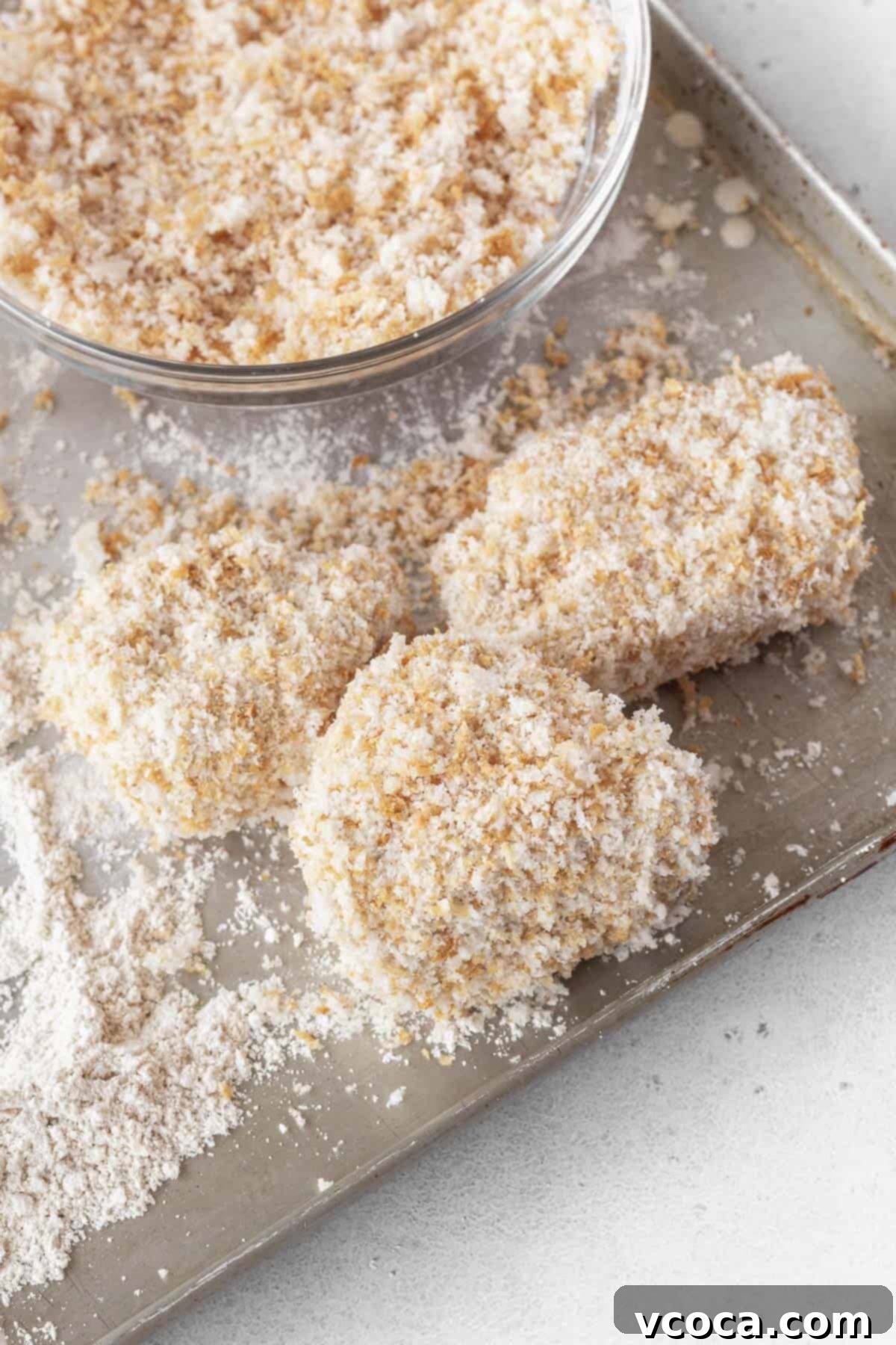Jackfruit with panko breadcrumbs.
