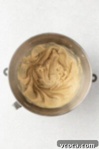 Coffee cake batter after combining wet and dry ingredients.