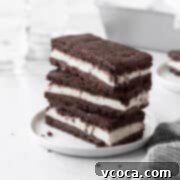 Guilt-Free Frozen Indulgence 17 A stack of gluten-free ice cream sandwiches on a small white plate.