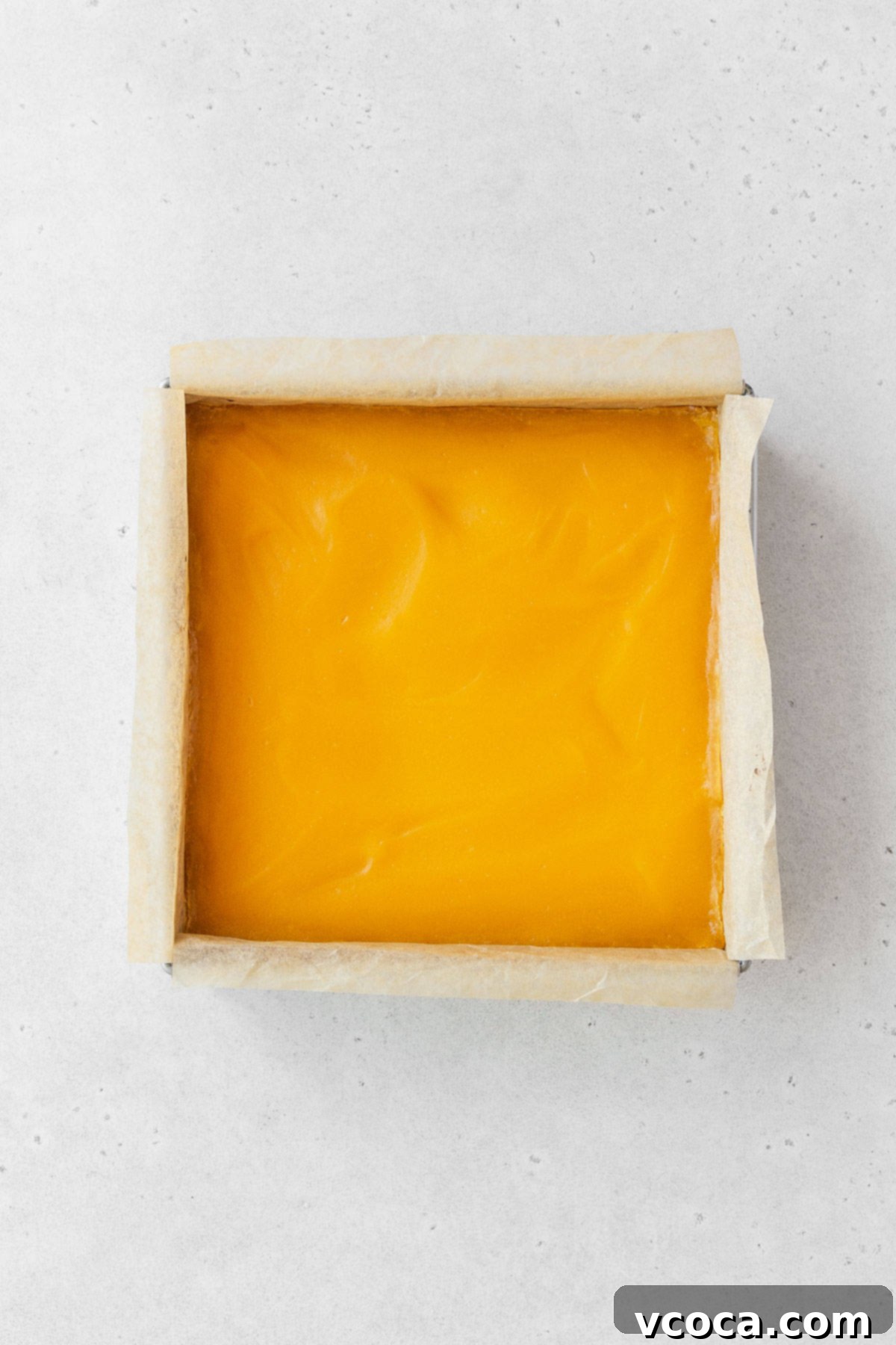 Bright and Zesty Dairy Free Lemon Bars 19 A pan of baked dairy-free lemon bars, cooled and ready for chilling.