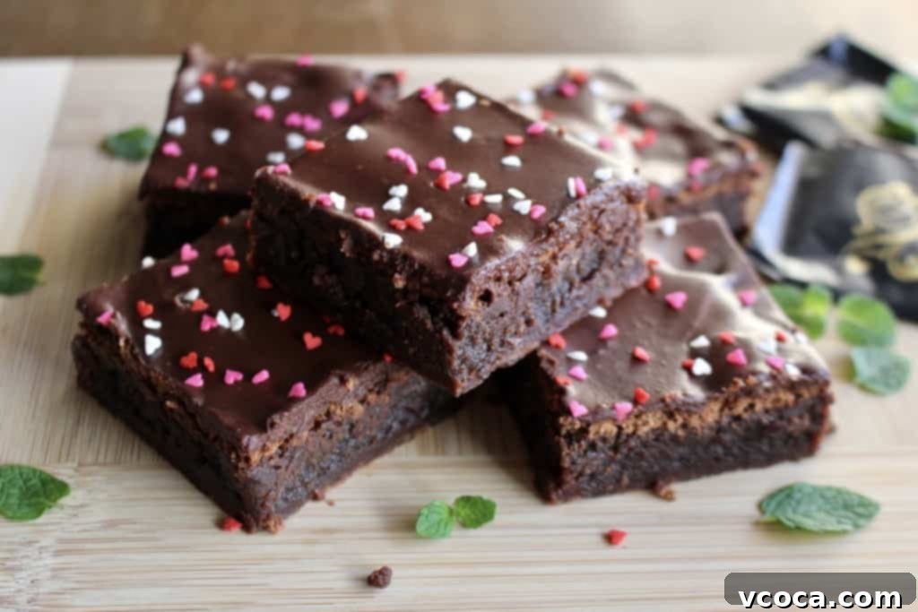 Fudgy After Eight Brownies 2 Decadent After Eight Brownies, perfect for Valentine's Day