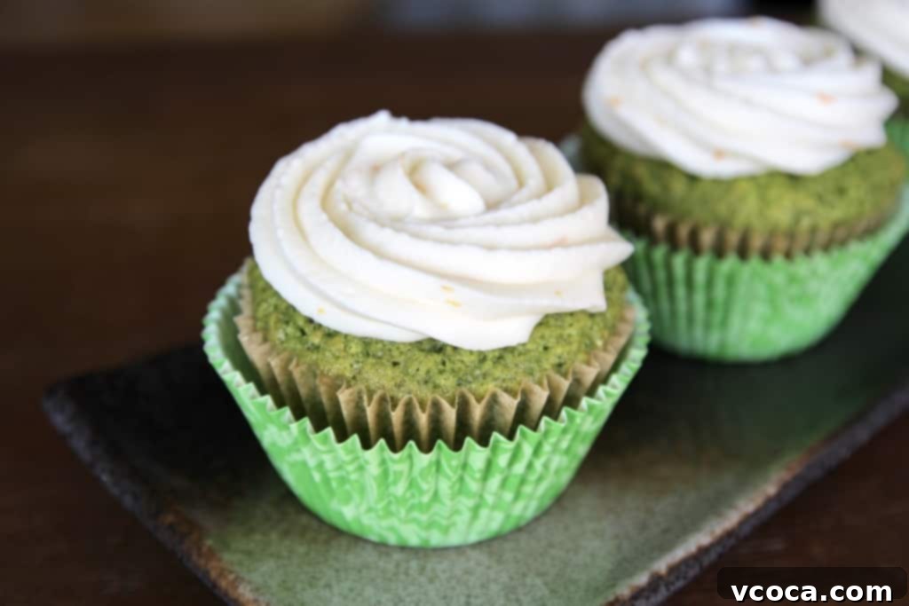 Vibrant Spinach Cupcakes with Zesty Orange Frosting 2 spinach cupcakes