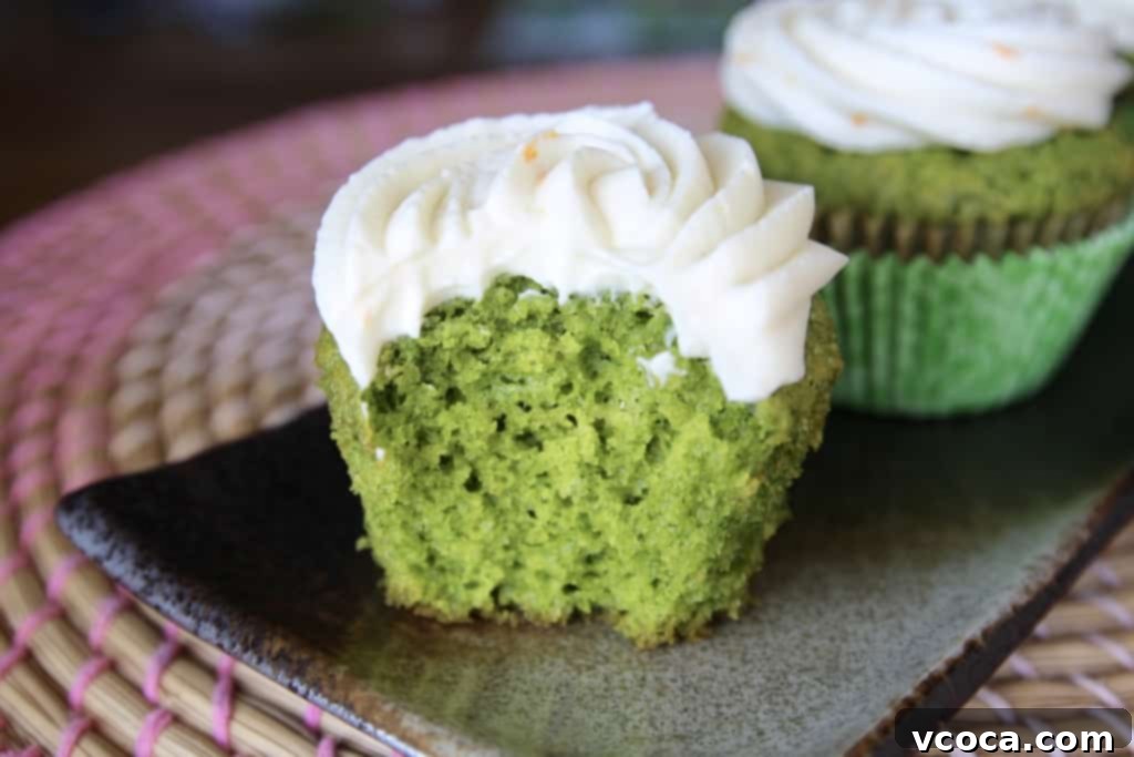 Vibrant Spinach Cupcakes with Zesty Orange Frosting 8 spinach cupcakes