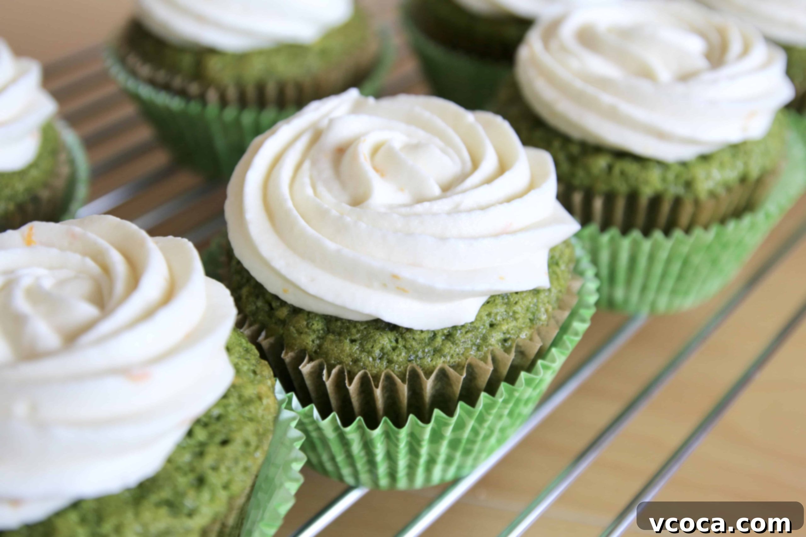 Vibrant Spinach Cupcakes with Zesty Orange Frosting 9 spinach cupcakes