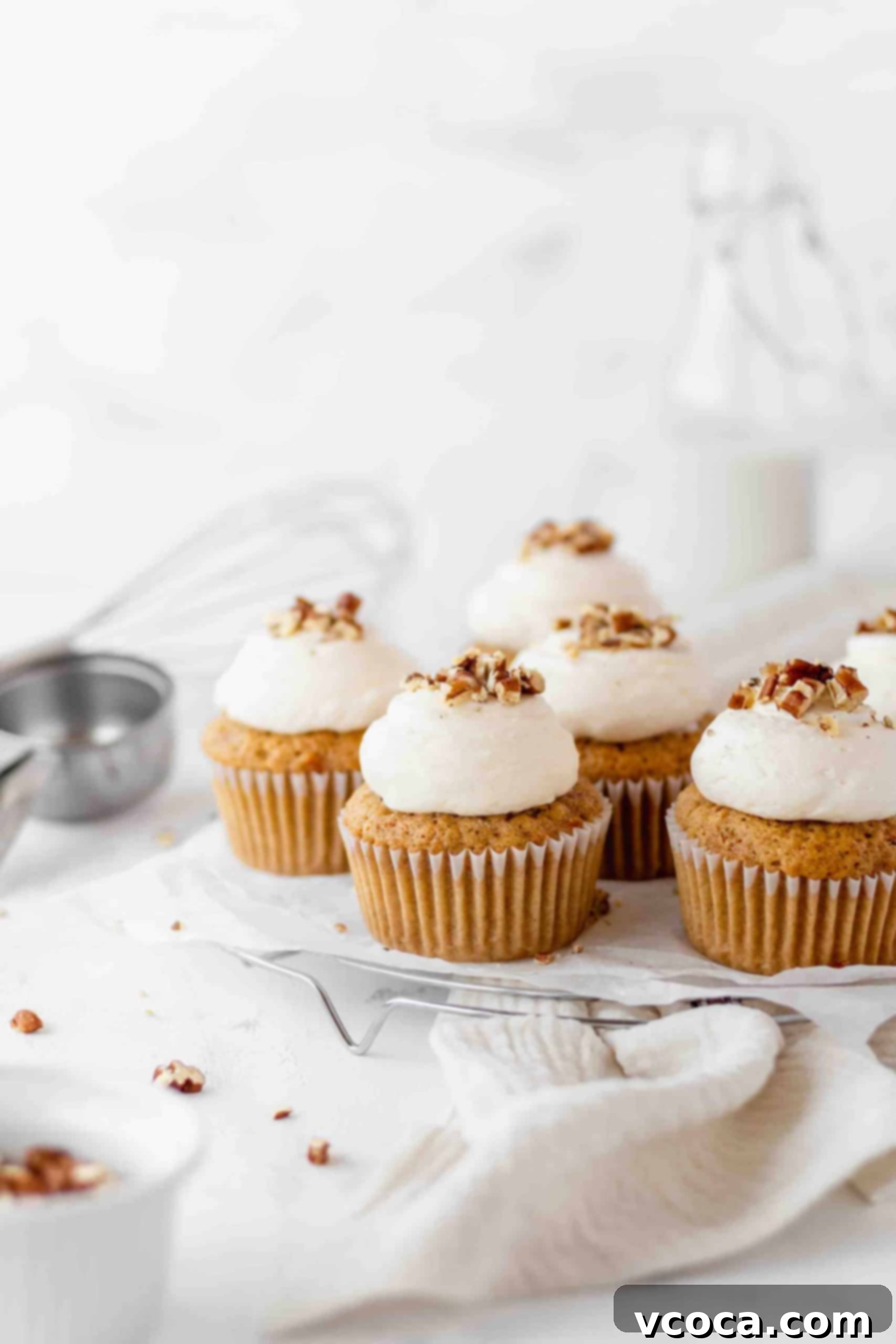 Carrot cake cupcakes with lemon cream cheese frosting