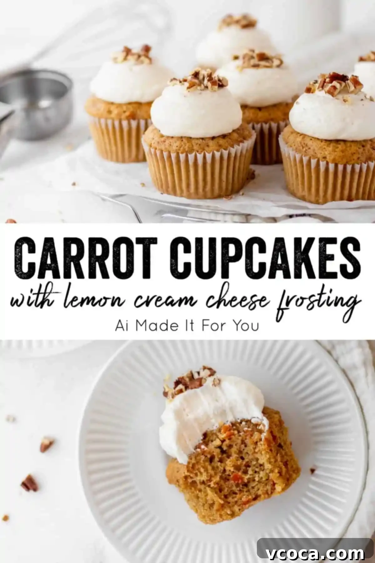 Carrot cake cupcakes with cream cheese frosting