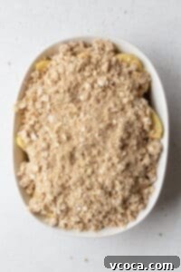 Apple crisp ready to be baked.