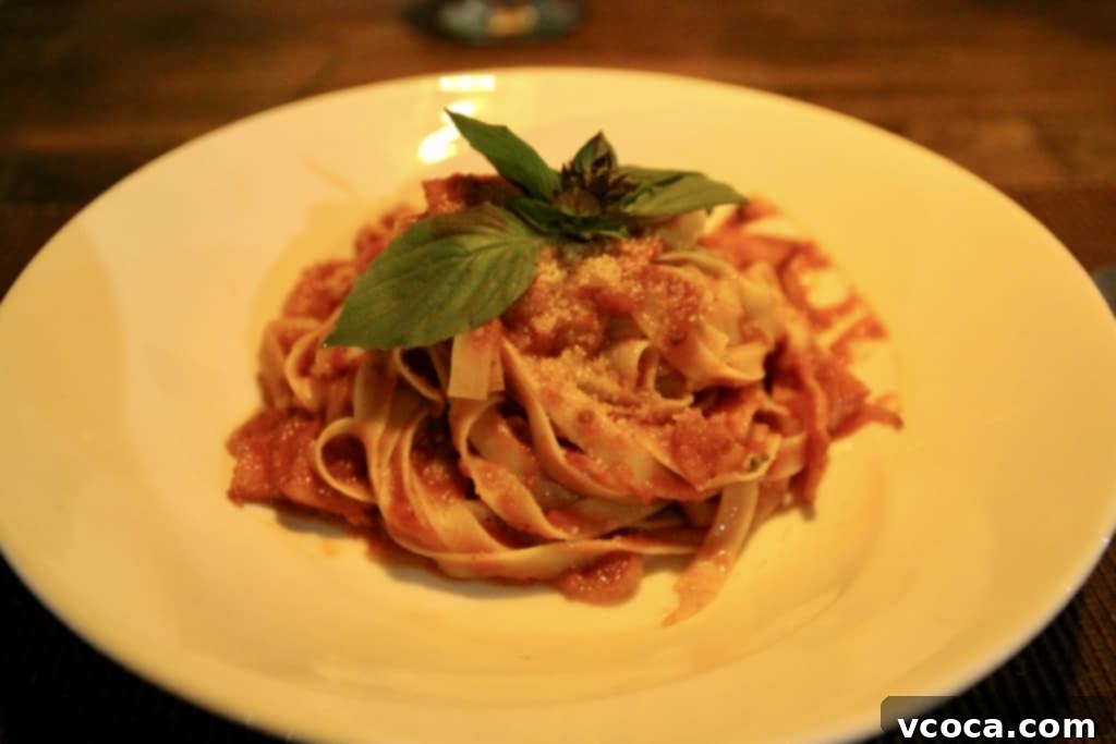 Our Koh Samui Honeymoon Delivered More Than Memories 18 A plate of delicious fettuccine amatriciana with a rich tomato sauce and fresh basil at Green Leaf Restaurant.