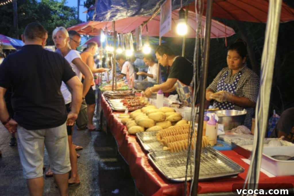 Our Koh Samui Honeymoon Delivered More Than Memories 24 Numerous food stalls lining the street at Fisherman's Village night market, offering a variety of local delicacies.