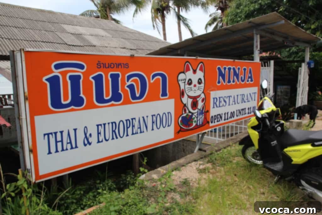 Our Koh Samui Honeymoon Delivered More Than Memories 9 The exterior of Ninja Crepes restaurant in Koh Samui, Thailand, with its inviting entrance.