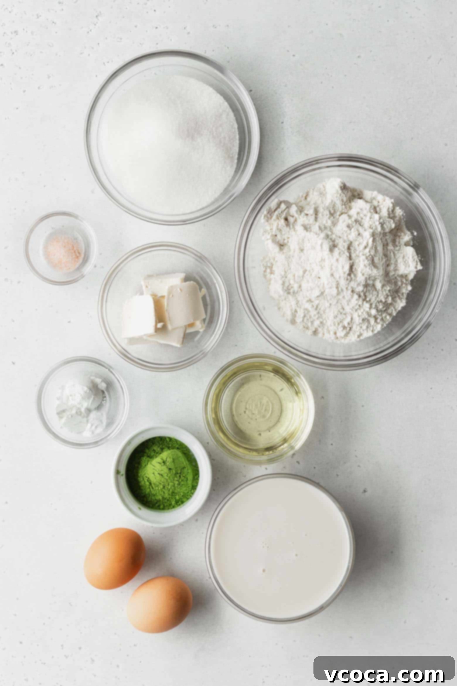 Matcha cupcake ingredients