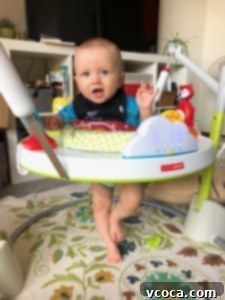 Baby Hugo laughing joyfully