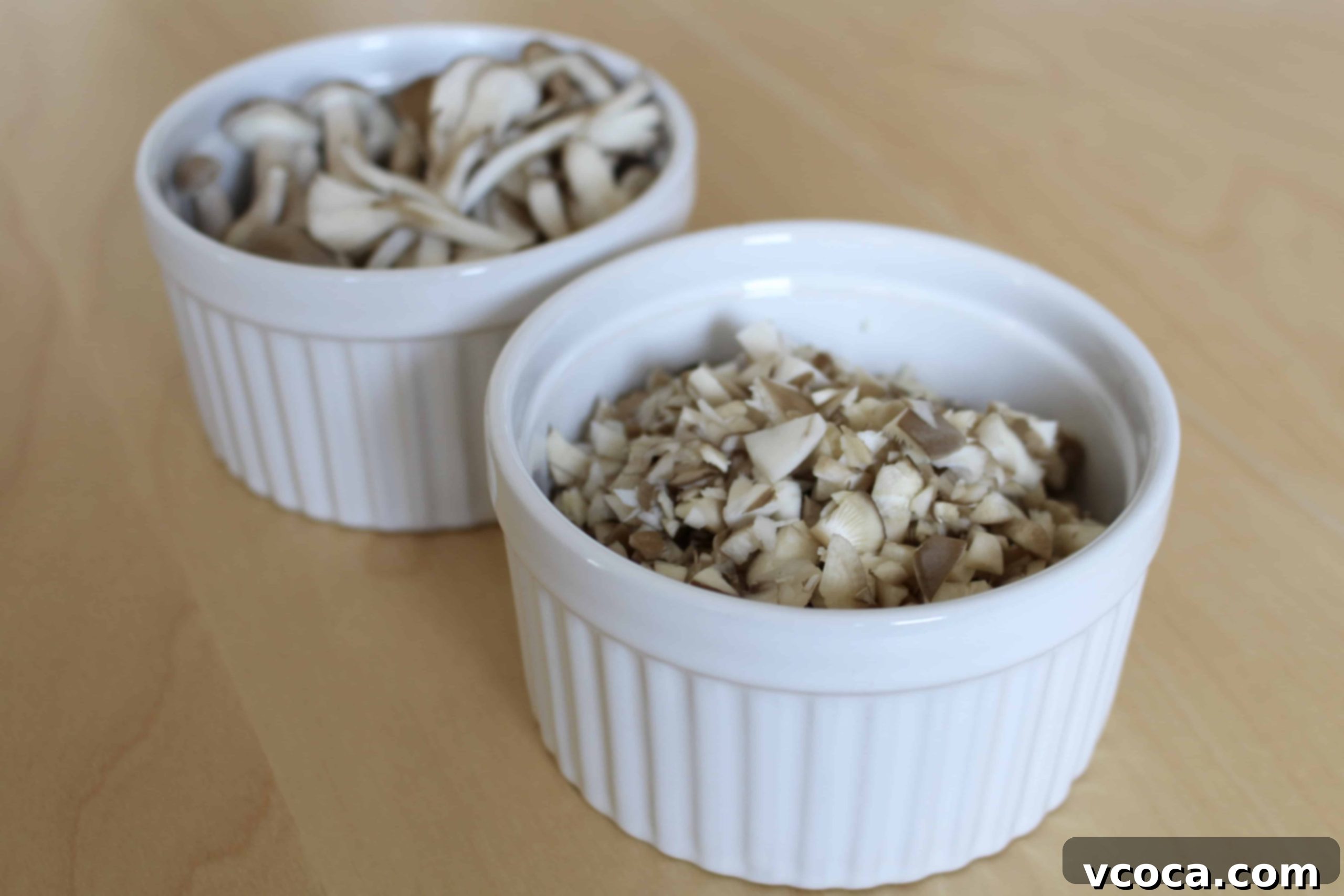Creamy Mushroom Salisbury Steak 3 Close-up of freshly prepared mushrooms for Salisbury steak sauce