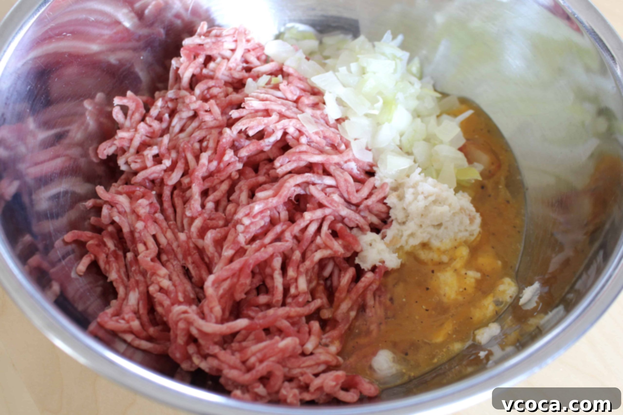 Creamy Mushroom Salisbury Steak 4 Finely chopped onions and various mushrooms prepped for cooking