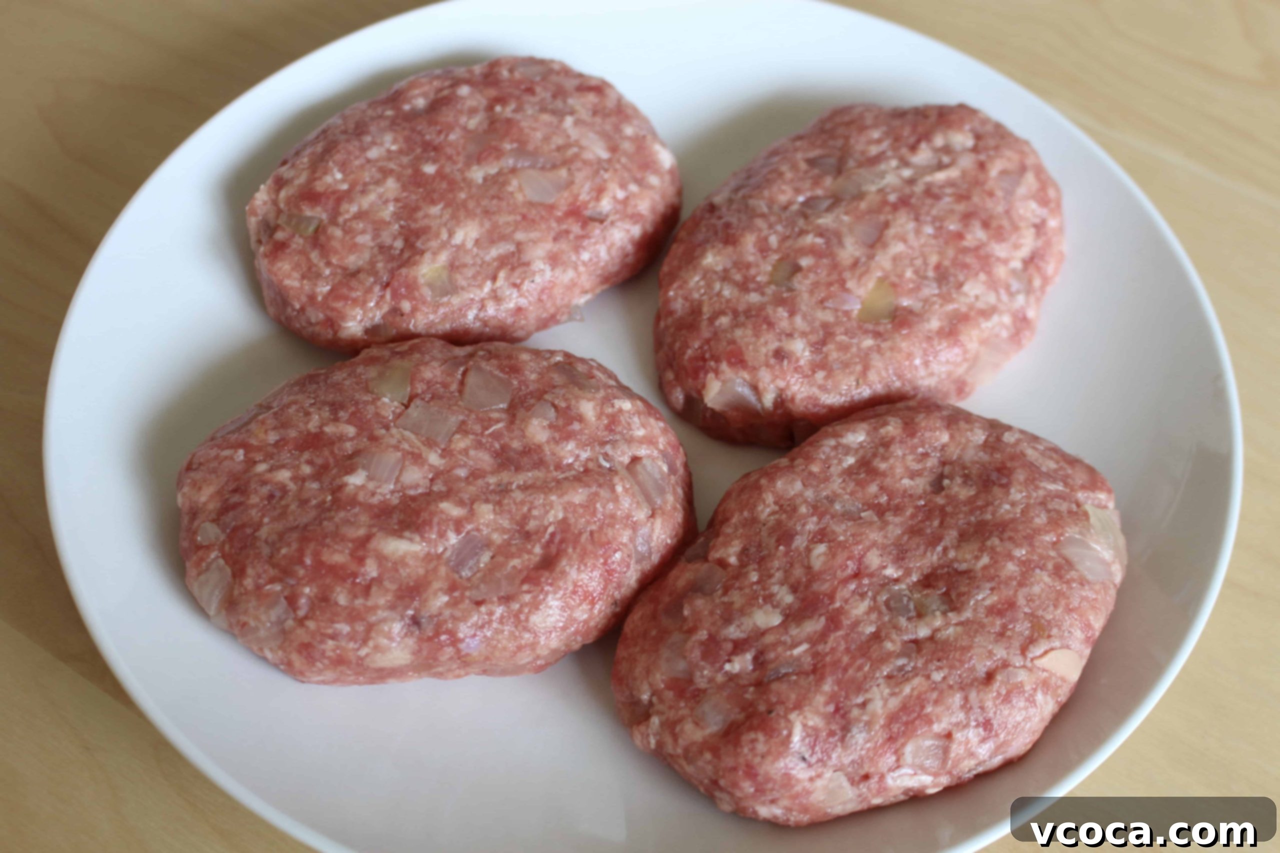 Creamy Mushroom Salisbury Steak 5 Ingredients for Salisbury steak patties mixed in a bowl