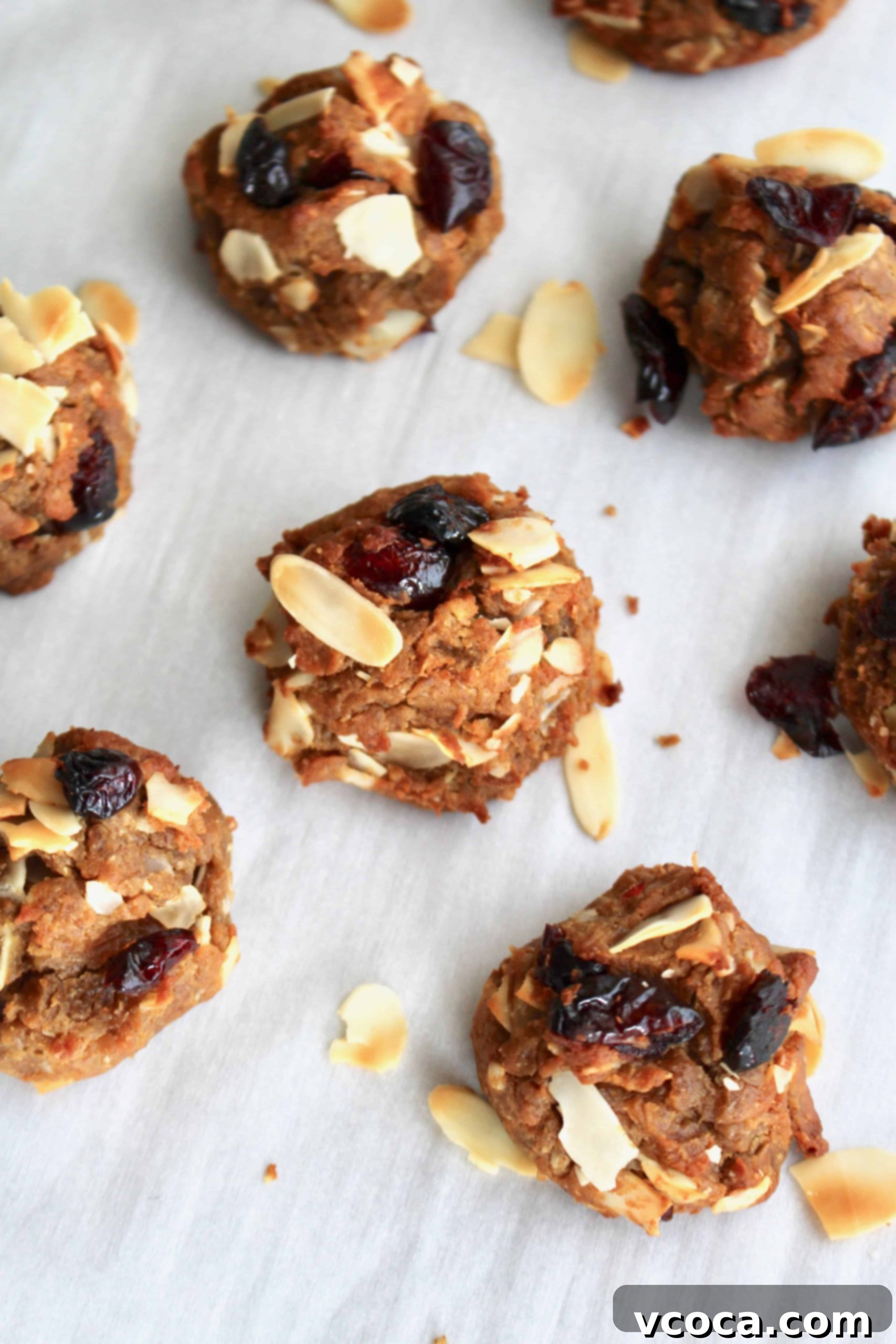 Simple Milk-Boosting Bites 8 Lactation cookies on a parchment paper