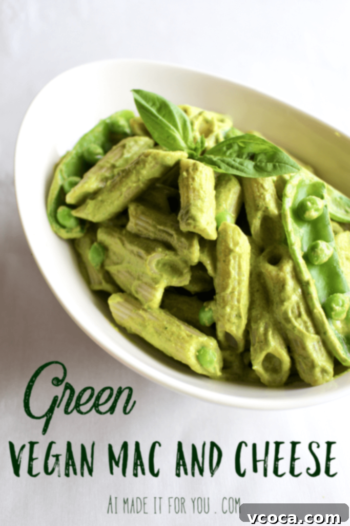 Green Vegan Mac and Cheese Healthy Twist 8 Healthy vegan mac and cheese that gets its green color from veggies and herbs! No food coloring here!