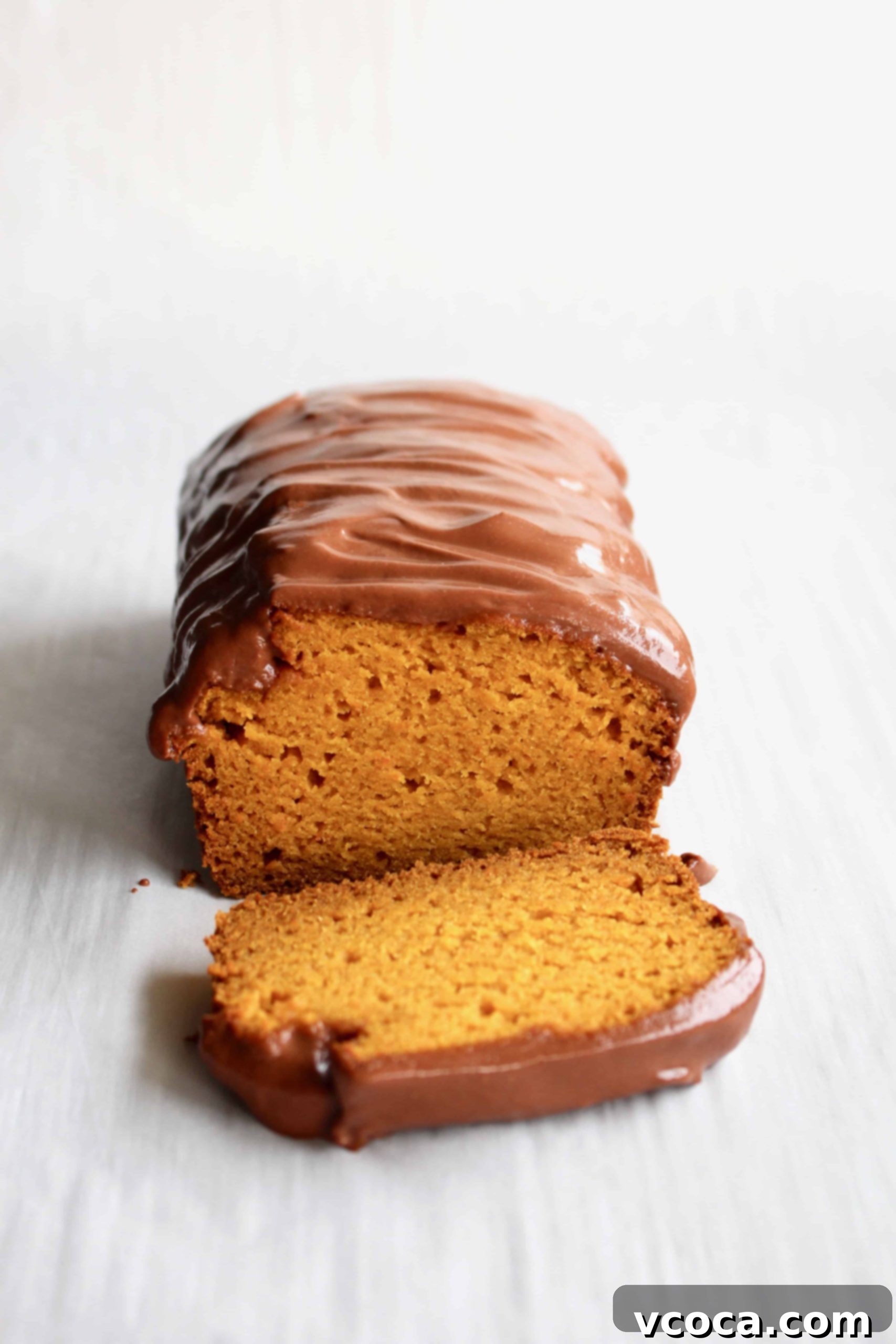 Brigadeiro Carrot Cake 8 A loaf of Brazilian carrot cake with chocolate frosting.