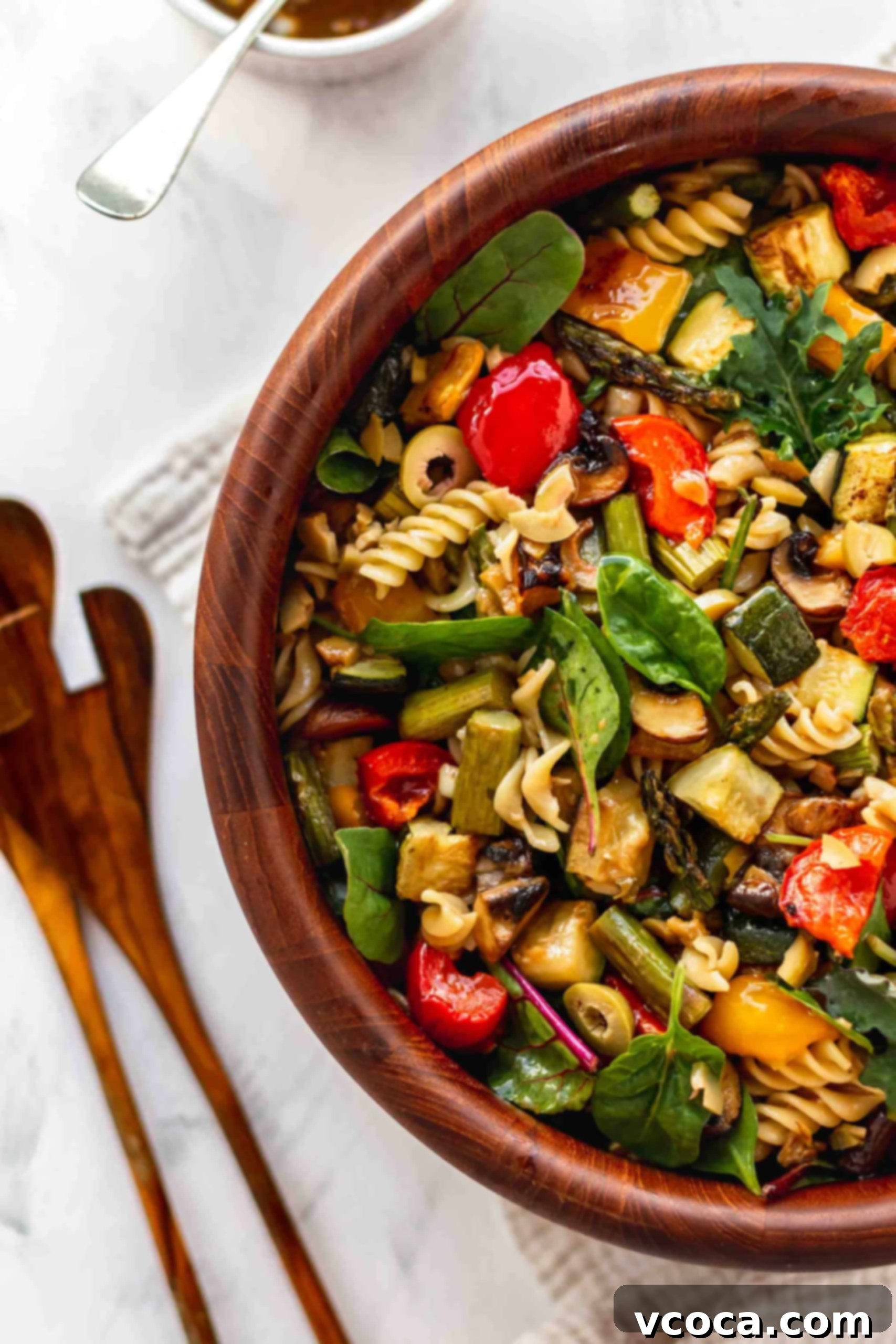 Plant-Based Pasta Salad 5 Close up of easy gluten free pasta salad