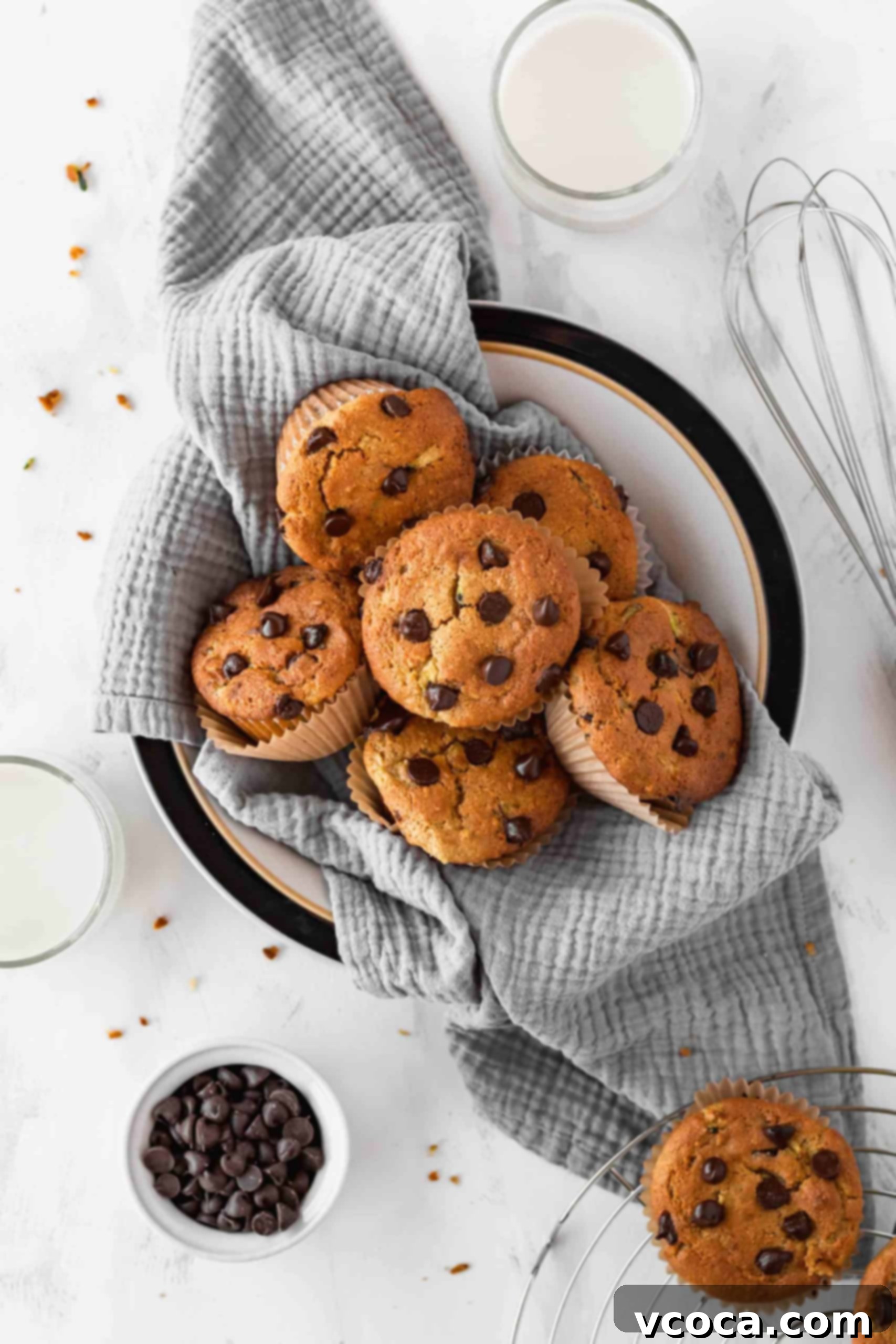 Healthy and Delicious Gluten-Free Zucchini Muffins 4 Gluten free zucchini muffins with chocolate chips