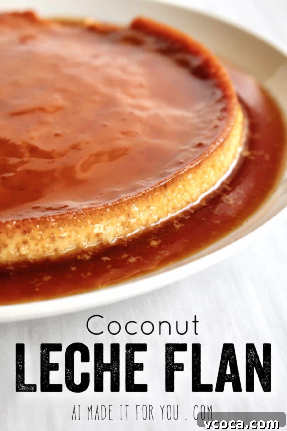 Exquisite Pinoy leche flan with shimmering caramel on a serving plate