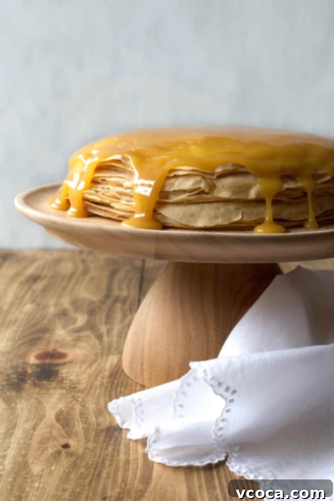 Golden Vegan Dulce de Leche Mille Crepe Cake 6 Smooth vegan crepe batter in a bowl, ready to be cooked, emphasizing the simple ingredients for dairy-free crepes.