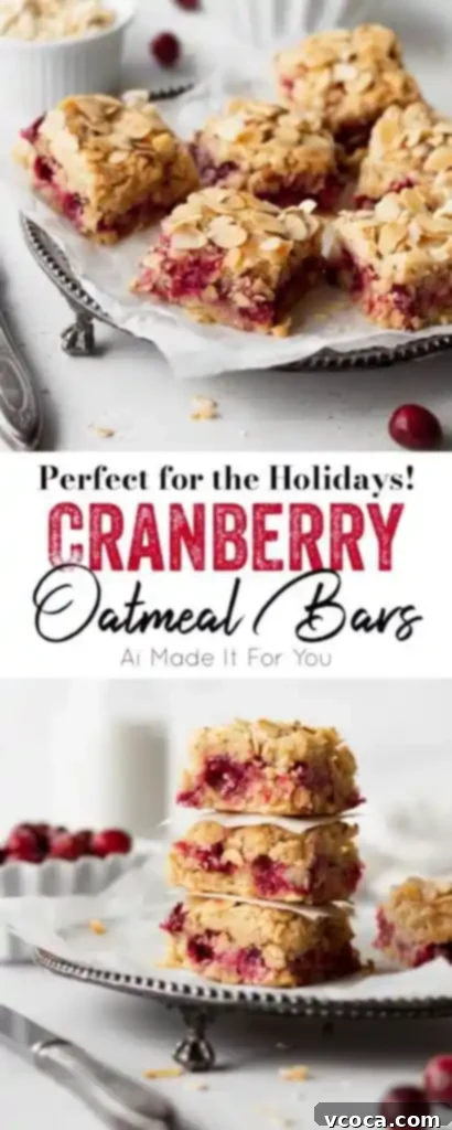 Gluten Free and Dairy Free Cranberry Oat Bars 8 Individual gluten-free dairy-free cranberry oat bars showing their distinct layers.
