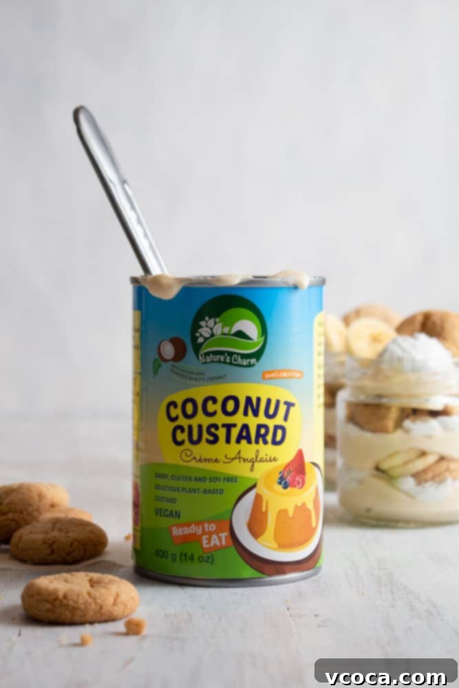 Creamy Vegan Banana Pudding 3 This no bake dessert is super quick and easy using Nature’s Charm coconut custard!