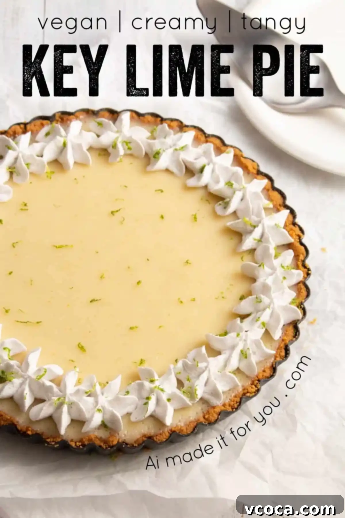 No-Bake Vegan Key Lime Bliss 12 Beautifully presented slice of vegan key lime pie with whipped cream and lime zest