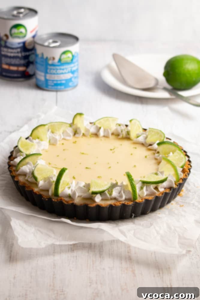 No-Bake Vegan Key Lime Bliss 8 Generous serving of vegan key lime pie topped with coconut whipped cream