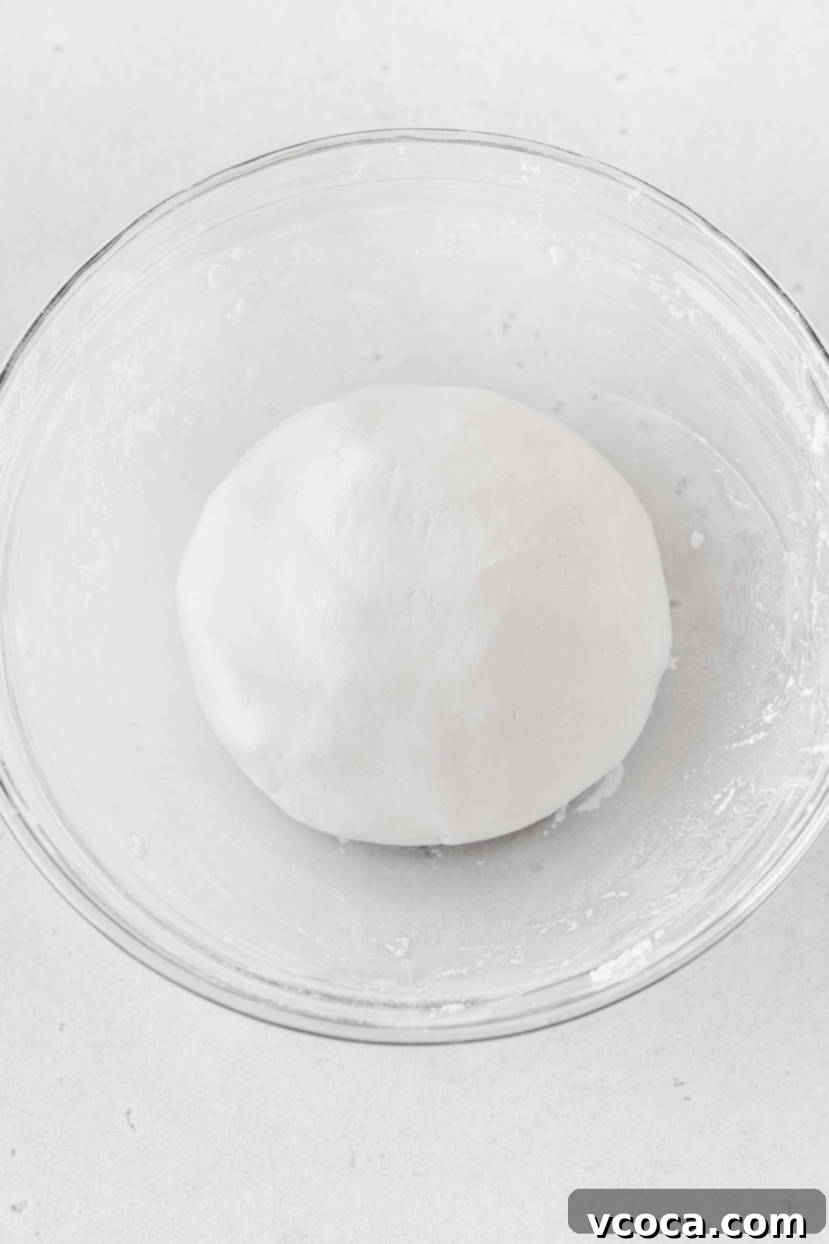 Pearl Rice Dumplings 9 Shiratama dango dough after being kneaded into a smooth ball.