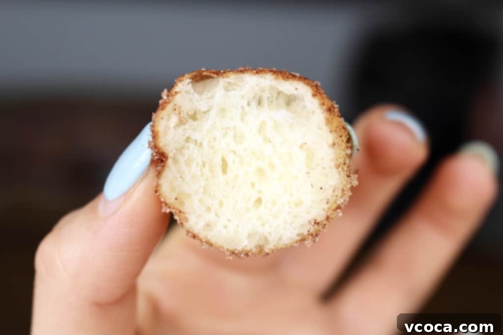 Effortless Homemade Bread Machine Doughnuts 9 Delicious homemade doughnut holes coated in cinnamon sugar.