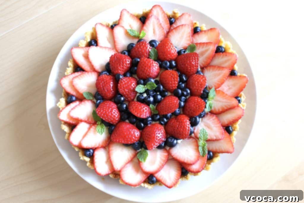 Luscious Strawberry and Blueberry Tart 2 Vibrant Strawberry and Blueberry Tart with Corn Cookie Crust