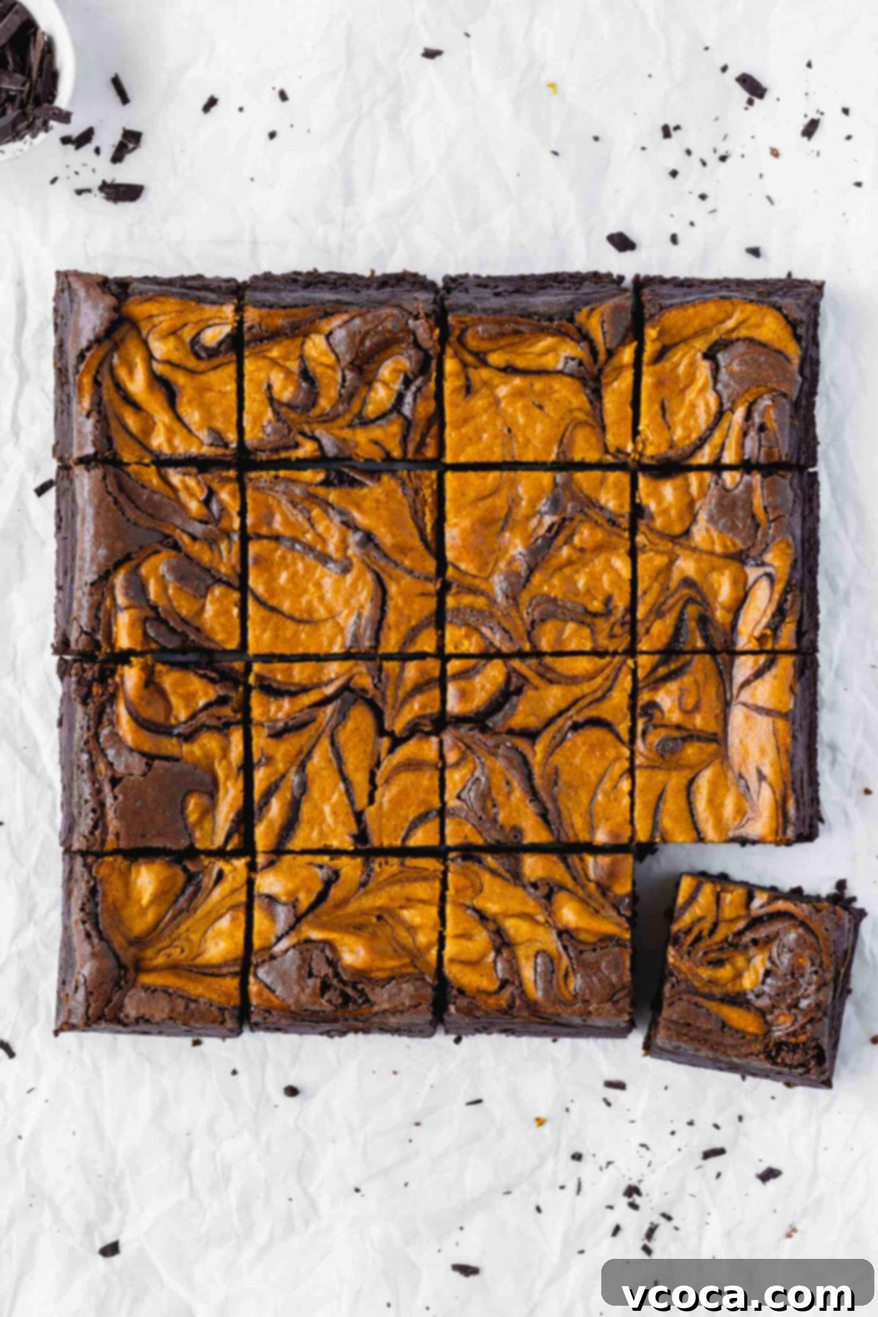 Swirled Pumpkin Cheesecake Brownies 7 SUPER fudgy brownies with creamy pumpkin cheesecake for when you can’t decide between chocolate and pumpkin for dessert!