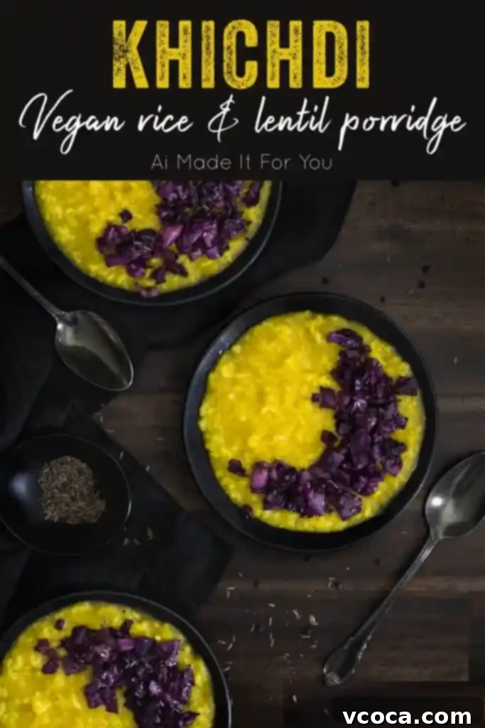 Hearty Cabbage and Onion Khichdi 9 If you need a quick, easy, and healthy meal, try this Khichdi! Top this vegan Indian rice and lentil porridge with sautéed vegetables like cabbage and onions to make it a balanced and comforting meal! #khichdi #khichri #porridge #indianfood #vegancomfortfood