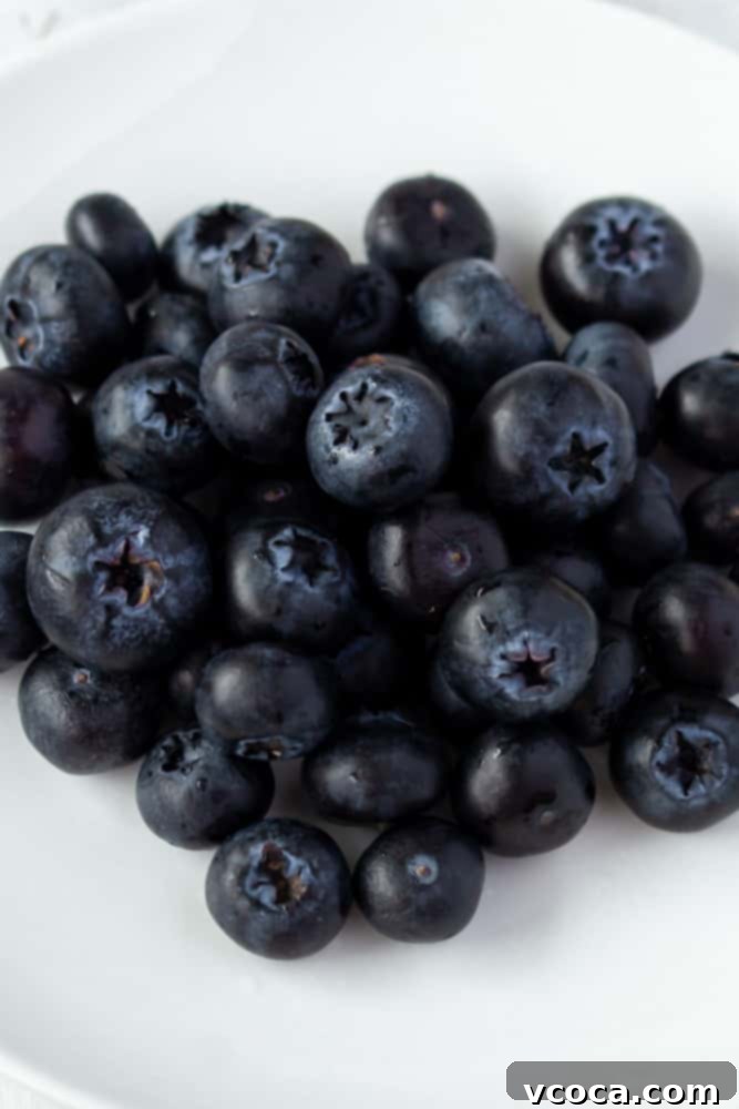 Close-up of fresh blueberries, ideal for making the doughnut filling.