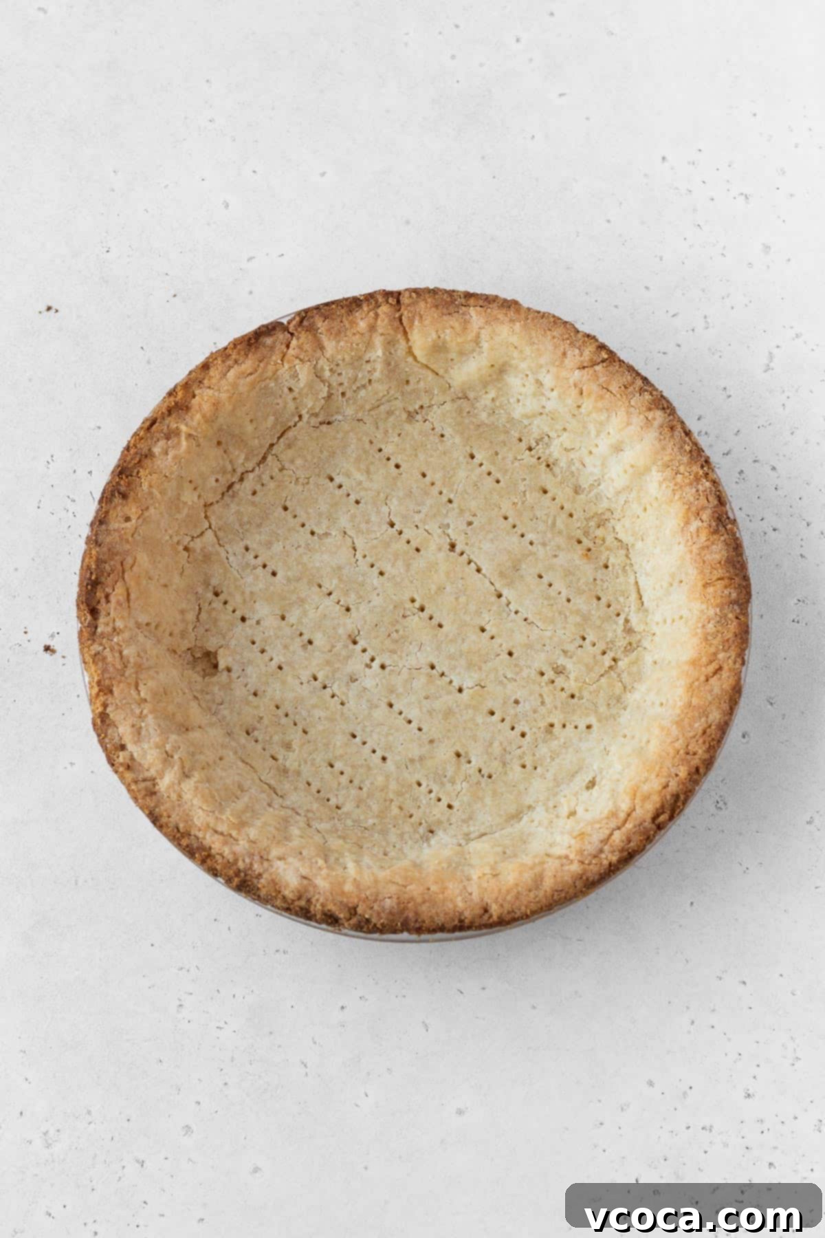 Wholesome Vegan Pumpkin Perfection 12 A blind baked pie shell.