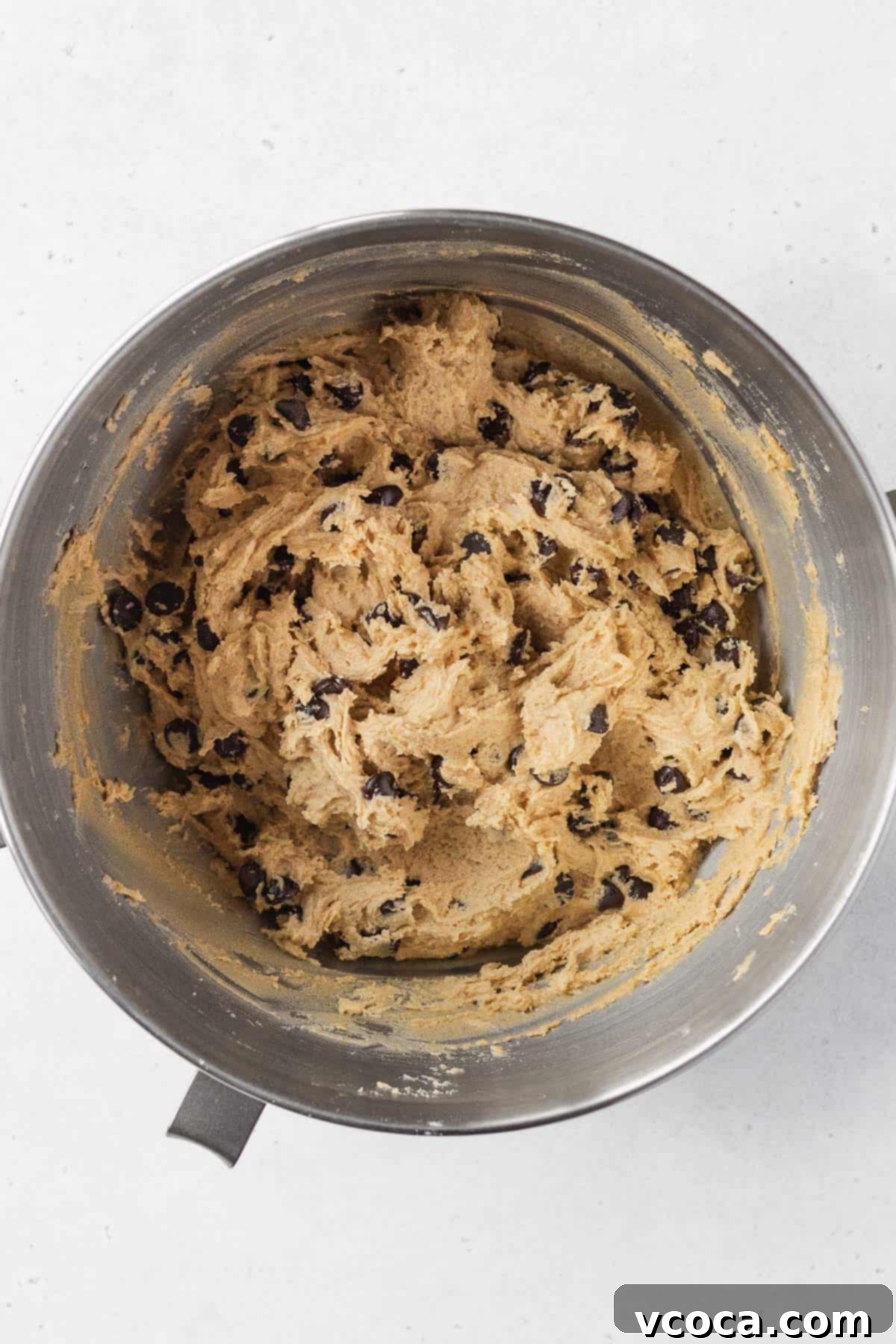 Irresistible Gluten-Free Chocolate Chip Cookies 7 Gluten-free chocolate chip cookie dough after chocolate chips have been folded in.