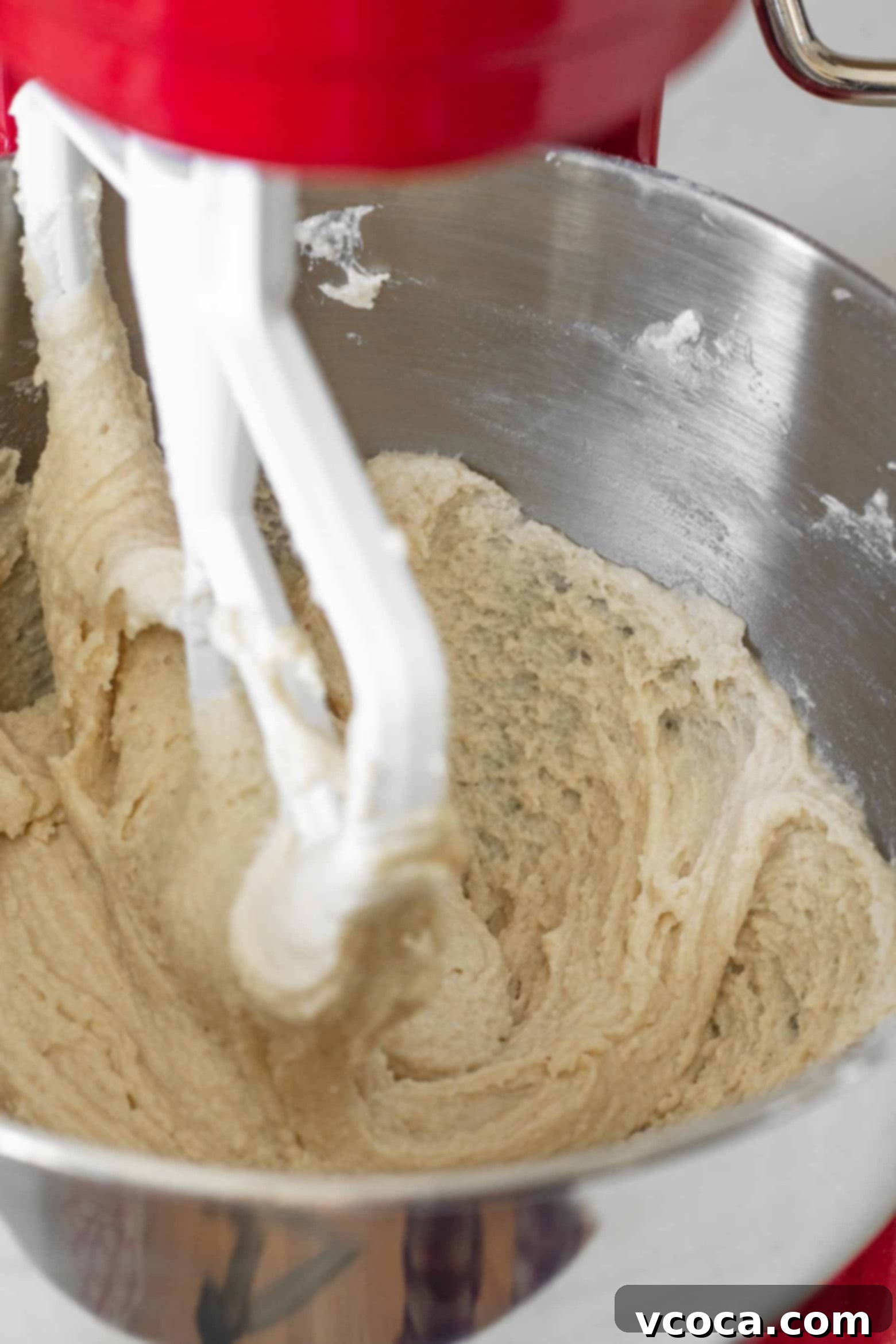 Irresistible Gluten-Free Christmas Treats 16 Gluten-free sugar cookie dough in the bowl of a stand mixer.