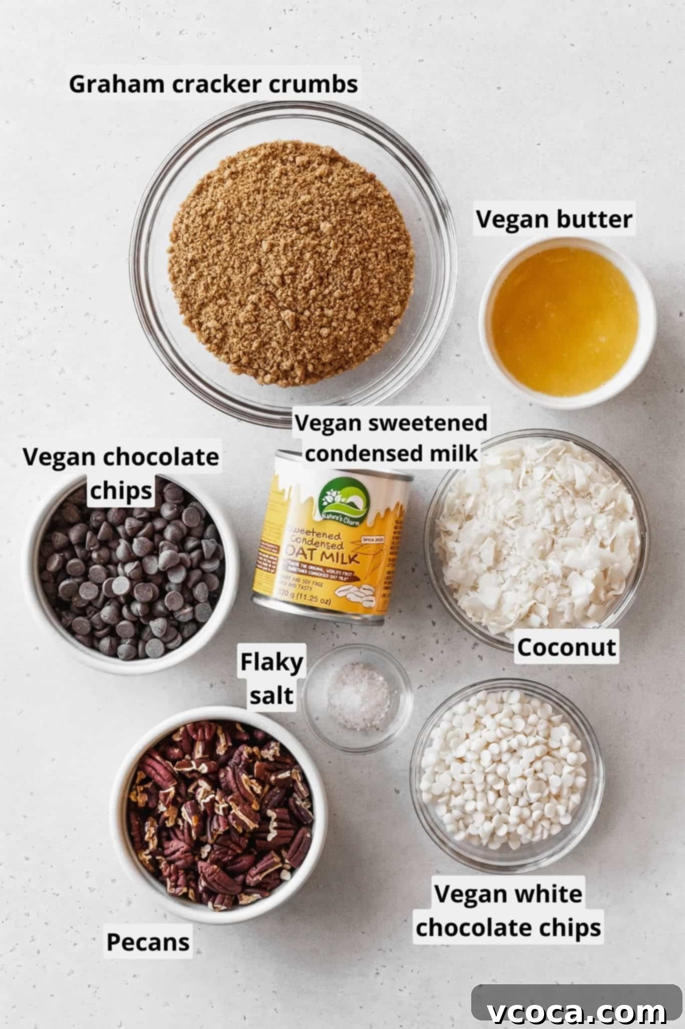 Magical Vegan Seven Layer Bars 4 Ingredients to make vegan magic bars.